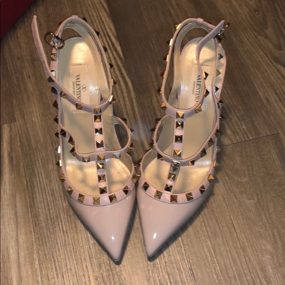 Valentino Tan Studded Pumps